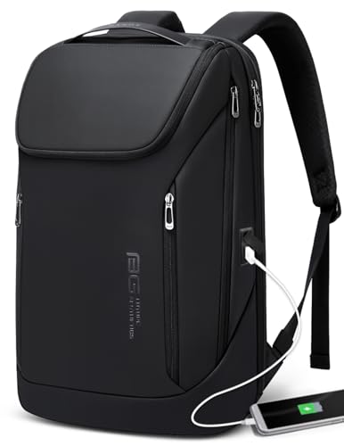 FUTURE AESTHETIC Business Smart Backpack Waterproof fit 15.6 Inch Laptop Backpack with USB Charging Port,Travel Backpack - color: Black