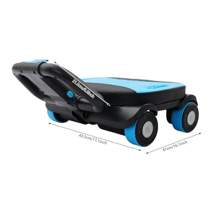 Ab Wheel Roller, 4-Wheel Abdominal Roller with Elbow Support - color: Blue
