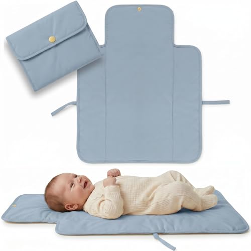 Portable Diaper Changing Pad - Soft and Easy to Clean Diaper Changing Mat for Babies - The Perfect Lightweight and Foldable Pad for Traveling - color: Blue