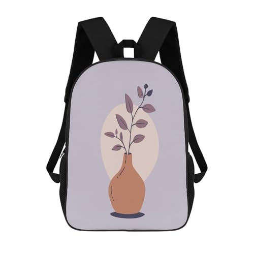 Travel Laptop Backpack Slim Durable Lightweight Back Pack Cute A Brown Vase Small Backpack For Women Men - color: A Brown Vase