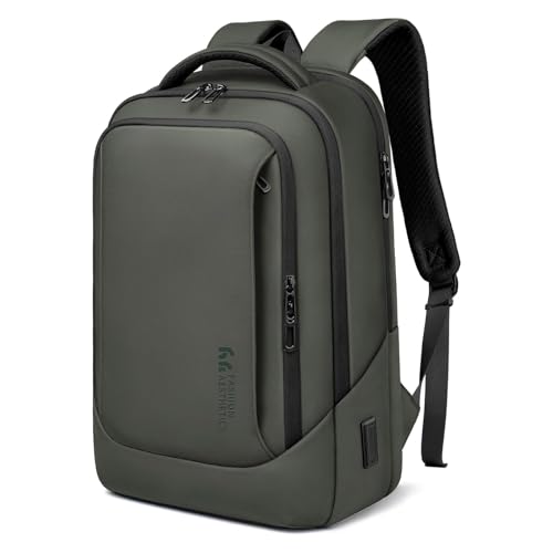 hk Laptop Backpack for Men with USB Charging Port for Business Work College Travel (Green, 17.3 inch) - color: Green, size: 17.3 inch