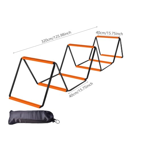 Agility Ladder Soccer Agility Ladder Football Speed Ladder Workout Agility Ladder Carbon Steel Foldable Suitable for Adults Athletes Coaches Team TRAI - size: 8 Grids With Bag