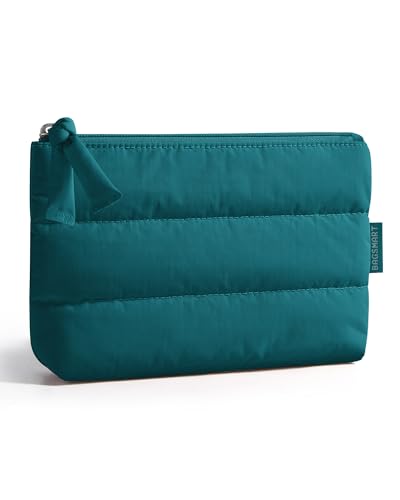 BAGSMART Small Puffy Water-Resist Makeup Bag for Women - color: Deep Teal, size: Small