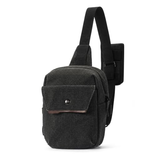 TULLIO Small Camera Bag Sling Crossbody Purse for Mirrorless DSLR, Waterproof Everyday Shoulder Pack Lightweight Photography Case with Rain Cover for Women Men Outdoor Travel Vlogging - color: Black Gray II, size: Small