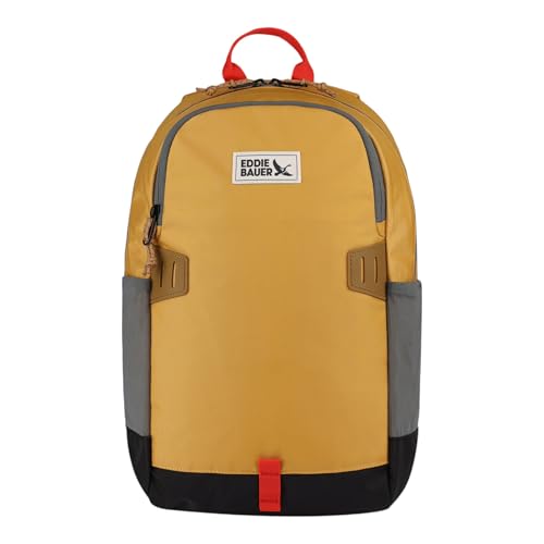 Eddie Bauer University Backpack 22L | Everyday Carry | Work | Travel | Commuter | Padded Laptop Sleeve | Stretch Bottle Pockets | Lightweight | Durable - Field Gold - color: University - Field Gold, size: 22L