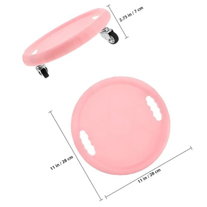 Ab Roller Wheel with Silent Smooth Rolling Core Muscle Trainer and Pink Exercise Discs for Abdominal Workout at Home, Fitness Floor Sliders for Men and Women