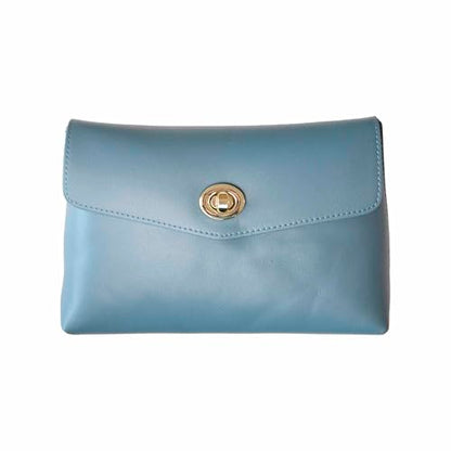 Cosmetic Bag Travel Makeup Pouch Travel Organizer, Zipper Pouch Bags for Women Vegan Leather (No Text, Dust Blue) - color: Dust Blue