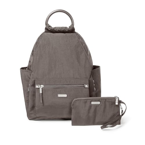 Baggallini womens New Classic Heritage With Rfid Phone Wristlet All Day Backpack, Sterling Shimmer, One Size US - color: Sterling Shimmer
