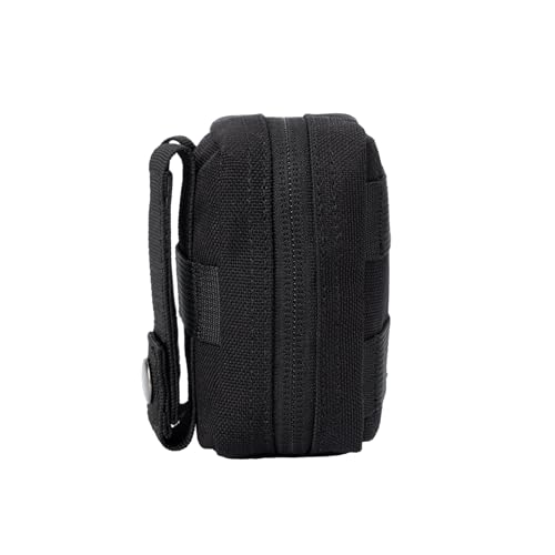 Small MED Kits Holder Duty Belt Gloves Pouch MOLLE Tactical Vest Nasal Spray Case Compact IFAK Carrier Backpack Wallet Cards Knife Gadgets Mini EDC Organizer Bag w/Removeable Clear ID Pocket - color: Black