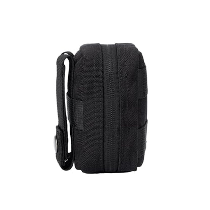 Small MED Kits Holder Duty Belt Gloves Pouch MOLLE Tactical Vest Nasal Spray Case Compact IFAK Carrier Backpack Wallet Cards Knife Gadgets Mini EDC Organizer Bag w/Removeable Clear ID Pocket - color: Black
