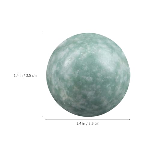 Healifty Baoding Balls for Hand Exercise: 4 Pack Small Marble Chinese Massage Ball Set, No Chime Weighted Therapy Stress Relief, Green and Black 1.4 Inch