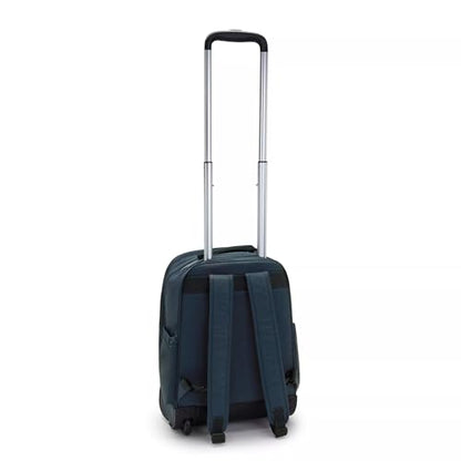 Kipling Women's Gaze Large Rolling, Durable, Wheeled Backpack with Adjustable Shoulder Straps, Nylon Book Bag, True Blue Tonal, 8.25" L x 17.25" H x 12.25" D,100352251 - color: True Blue Tonal