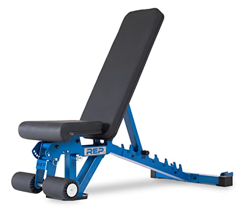Rep Fitness Adjustable Bench – AB-3000 FID – Flat/Incline/Decline - color: Matte Blue