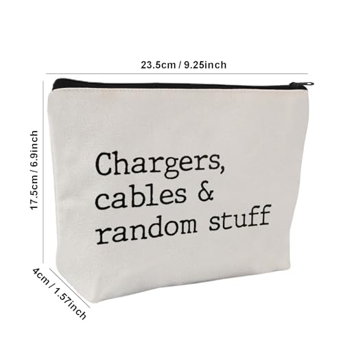 Plugs Cables & Chargers - Makeup Bag for Women Travel - Zipper Cosmetic Storage Bag with Vibrant Designs, Soft Fabric & Multi-Use Functionality (Gift for Birthdays, Graduation, Christmas) (Style B) - style: Style B