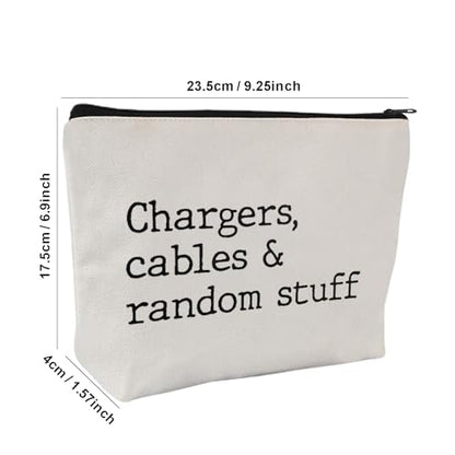 Plugs Cables & Chargers - Makeup Bag for Women Travel - Zipper Cosmetic Storage Bag with Vibrant Designs, Soft Fabric & Multi-Use Functionality (Gift for Birthdays, Graduation, Christmas) (Style B) - style: Style B