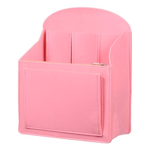 uxcell Purse Organizer Insert, Portable Felt Organizer Bags with Metal Zipper Multiple Compartments Purse Liner for Backpack Rucksack Handbag Shoulder Bag (10.6 x 5.7 x 13.6, Pink) - color: Pink, size: 10.6 x 5.7 x 13.6"