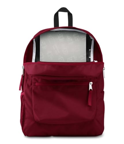 JanSport Cross Town Backpack 17" x 12.5" x 6" - Simple Bag for Everyone with 1 Main Compartment, Front Utility Pocket - Premium Class Accessories - Russet Red - color: Russet Red