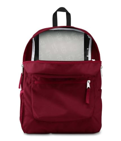 JanSport Cross Town Backpack 17" x 12.5" x 6" - Simple Bag for Everyone with 1 Main Compartment, Front Utility Pocket - Premium Class Accessories - Russet Red - color: Russet Red
