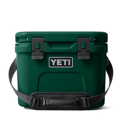 YETI Roadie 15 Hard Cooler with DoubleDuty Shoulder Strap - color: Black Forest Green