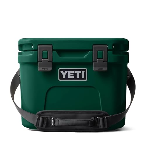 YETI Roadie 15 Hard Cooler with DoubleDuty Shoulder Strap - color: Black Forest Green