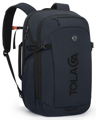 Tolaccea Travel Laptop Backpack 32L, TSA Friendly Flight Approved Computer Work Business Bag, Water-resistant Carry on Luggage, Durable Casual Daypack College Rucksack for Men Women - color: Midnightsky