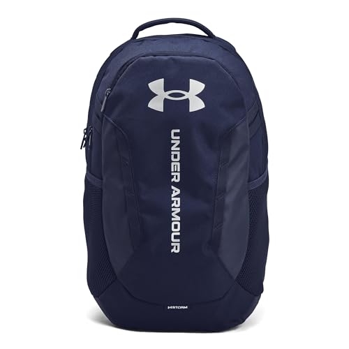 Under Armour Unisex-Adult Hustle 6.0 Backpack, (411) Midnight Navy/Midnight Navy/Metallic Silver, One Size Fits Most - color: (411) Midnight Navy / Midnight Navy / Metallic Silver, size: One Size