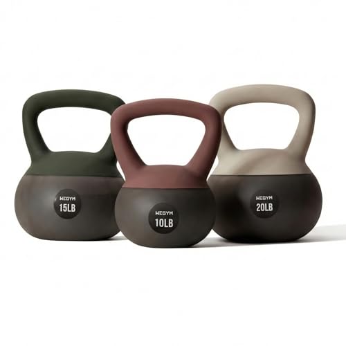 WeGym Soft Kettlebells with Cushioned Impact-Resistant Base and Anti-Slip, Wide-Grip Handle for Home Workouts, Weightlifting, and Full Body Strength Training - color: Mix-3 PCS, style: 10+15+20LB