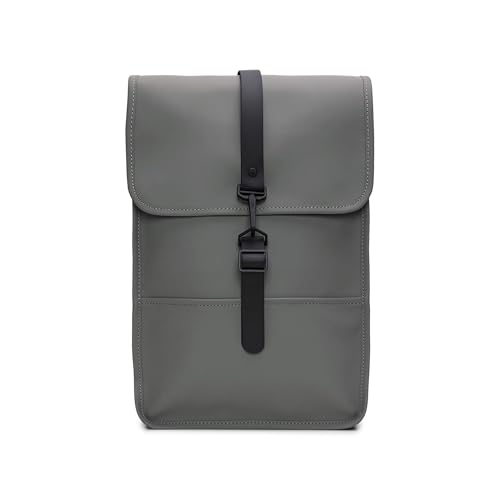 RAINS Backpack Mini - Grey Waterproof Backpack for men and Women - Fits 13" Laptop - Durable Compact Water Resistant Bag for Everyday Use, Travel, and Work - 2 Year Warranty - color: Grey, size: Mini