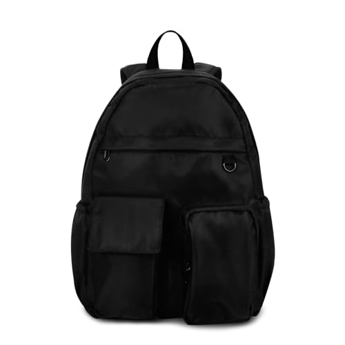 Women's Water-resistant Daypack Backpack, 15.6 Inch Laptop Compartment & Anti-Theft Pocket, Adjustable Padded Straps for Commuting, Travel, Work, College, Black - color: Black