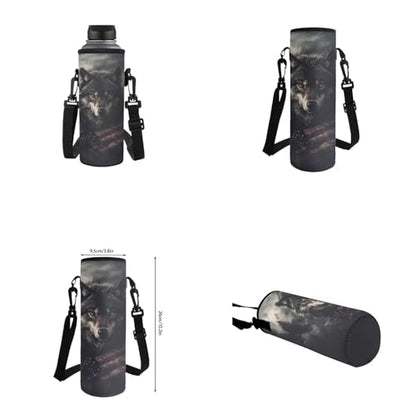 American Flag Wolf Backpack for Kids Boys Backpack with Lunch Box Water Bottle Bag and Soft Pencil Case 4PCS Set Bookbag with Front Pocket for School 17" Sturdy School Bag with Side Pocket - color: American Flag Wolf