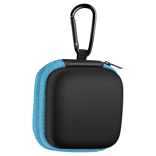 Square Earbud Case Portable EVA Carrying Case Storage Bag Cell Phone Accessories Organizer with Carabiner for Earphone, Earbud, Earpieces, SD Memory Card, Camera Chips, Tech Pouch, Blue1 - color: B31-Square Blue
