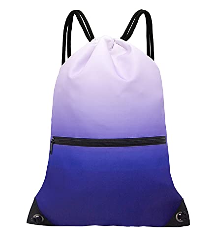 HOLYLUCK Drawstring Backpack Bag Sport Gym Sackpack - color: Gradient Purple