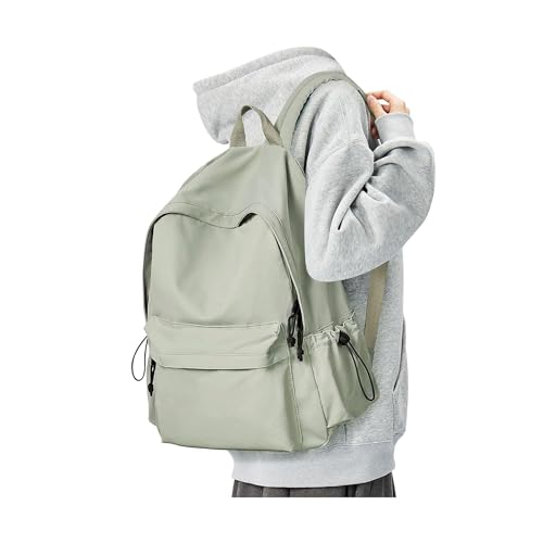 BJLFS Green School Backpack for Girls Water Resistant High School Book Bag Simple Backpack for Teens Boys Girls, Lightweight Simple Middle School Back Pack Daypack - color: Small Green