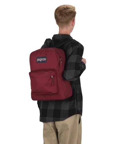 JanSport SuperBreak One Backpacks - Durable, Lightweight Bag with 1 Main Compartment, Front Utility Pocket with Built-in Organizer - Premium Backpack, Russet Red - color: Russet Red