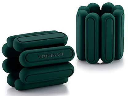 STONESAM Adjustable Wrist & Ankle Weight-Set of 2 (1lb), Wearable Wrist Bracelets for Yoga, Dance, Barre, Pilates, Exercises, Cardio, Aerobics, Walking - color: Blackish green