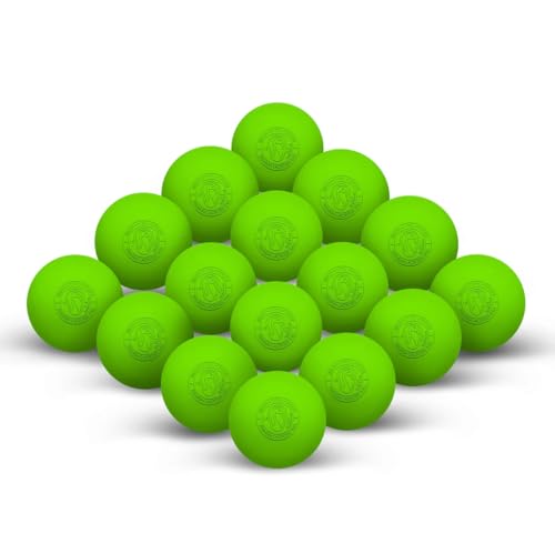 Signature Lacrosse Ball Set - Packs of 2, 4, 8, 12, and 120 - No Chemical Smell Massage Balls, Myofascial Release Tools, Back Roller, Muscle Knot Remover - color: Green, size: 25 Balls