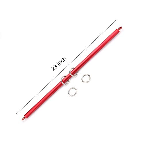 2026 Upgraded Heavy Duty Expandable Spreader Bar – Adjustable PU Straps for Pilates, Yoga - style: Red+PinkKL
