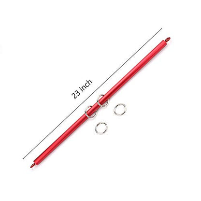 2026 Upgraded Heavy Duty Expandable Spreader Bar – Adjustable PU Straps for Pilates, Yoga - style: Red+PinkKL