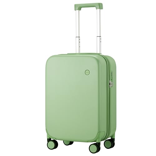 mixi Upgrade Carry on Luggage Suitcases with Spinner Wheels, Hardside Rolling Suitcase PC with TSA Lock Lightweight Travel Case 20in Carry-On, Fine Grid Avocado Green - color: Fine Grid Avocado Green, size: 20in Carry on