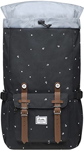 KAUKKO Laptop Outdoor Backpack Traveling Daypack Hiking Rucksack Large Capacity Bag Fits 15.6"(5-12-BLACK) - color: P12-black
