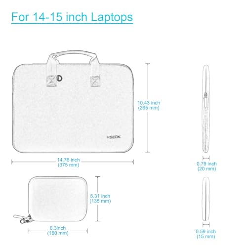 Hseok Laptop Sleeve 15 inch Case with Small Case, Compatible with MacBook Air/Pro 15 M4/M3/M2, Surface Laptop 15, XPS 15 and 14-15 inch Notebooks, Neoprene Computer Handbag,P01K01 - color: P01k01, size: 15"