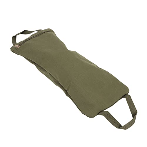 Green Yoga Sand Bag with Handle, Portable Fillable Yoga Canvas Sandbags for Yoga Weights and Training, Adjustable Weighted Sandbag for Pilates Workout, Durable Cotton Oute