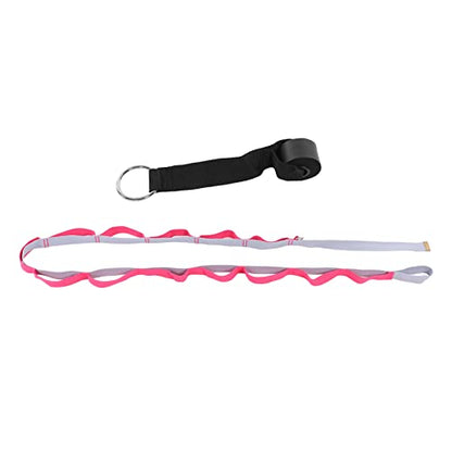 Yoga Stretching Strap, Yoga Strap for Flexibility and Balance, 3.1m Oxford Cloth Leg Stretcher with Foam - Covered Snap Ring, for Dance Gymnastics Physical Therapy and - color: Red