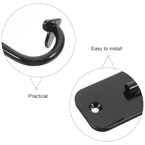 Cabilock Yoga Hammock Wall Anchor Hooks, Heavy Duty Black Pilates Fixed Hooks for Home Gym Strength Training, Resistance Band and Battle Rope Strap Ceiling Hangers