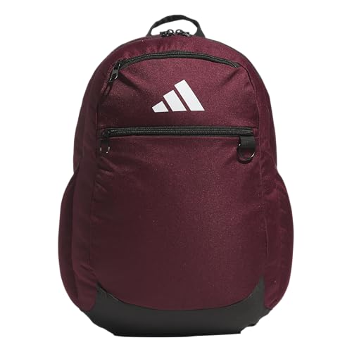 adidas Striker 3 Team Sports Backpack – Daypack for Sports Gym Travel, 36L, Maroon, OSFA - color: Maroon