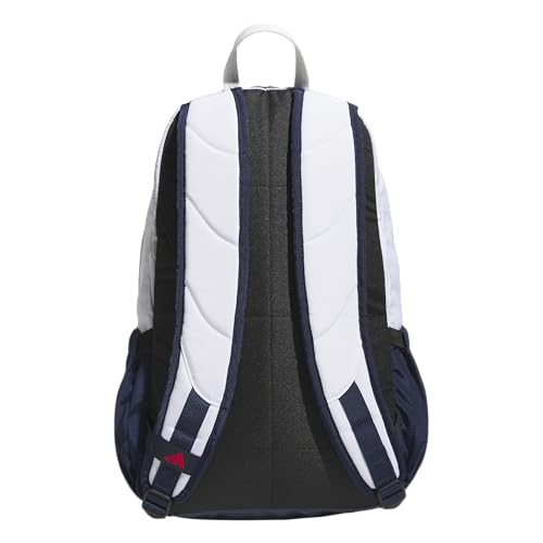 adidas Defender 5 Backpack for Sports, Gym, School and Travel, 33L, White/Night Indigo/Pure Ruby Red, OSFA - color: White/Night Indigo/Pure Ruby Red