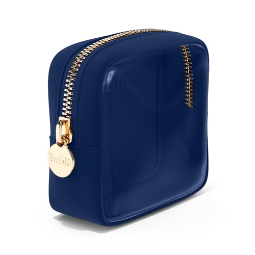 Embla Clear Small Makeup Bag for Purse Cute Mini Make Up Nylon Organizers Tiny Cosmetic Bags for Women Girls Little Toiletry Travel Pouches Zipper Skincare Pouch Organizer Navy Blue - color: Sapphire, size: Mini