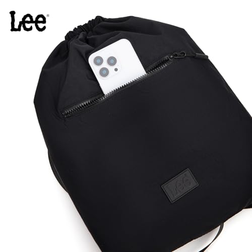 Montana West Lee Drawstring Backpack Bag Lightweight Small Gym Swim Beach Bag Water Resistant Sports Sackpack for Men Women, LEE48-002BK - color: Black