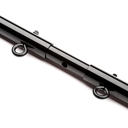 2026 Upgraded Heavy Duty Expandable Spreader Bar – Adjustable PU Straps for Pilates, Yoga - style: Black+BlackStar