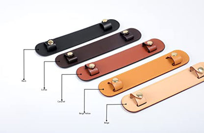 Leather Shoulder Strap Pad for Designer Trendy Bags - color: Black
